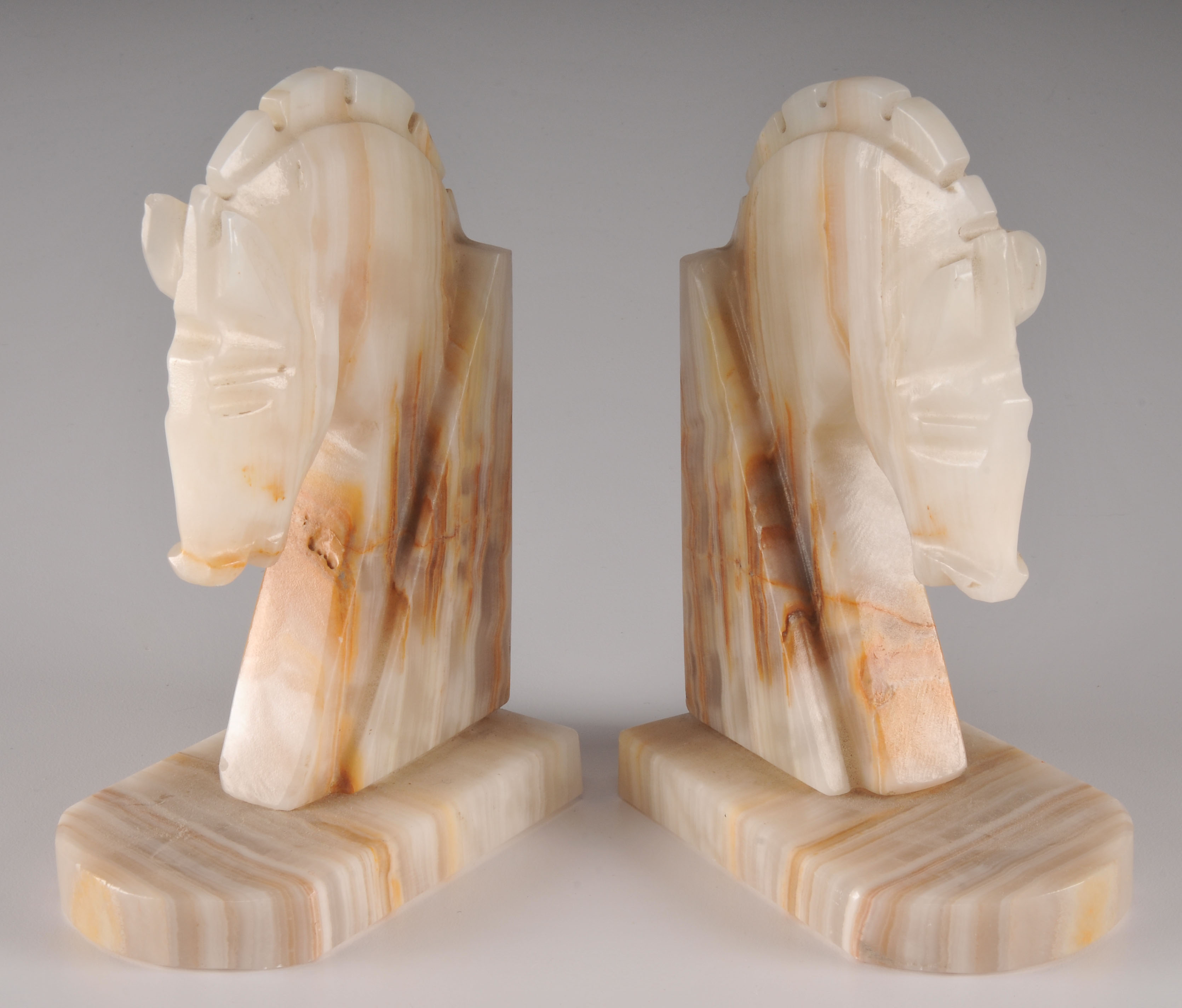 Marble Horse Head Bookends