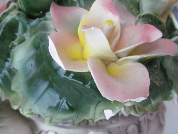 Italian Capodimonte Porcelain Rose Centerpiece