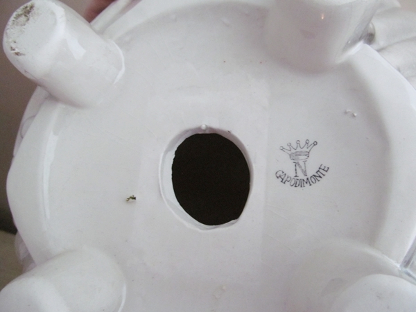 Italian Capodimonte Porcelain Rose Centerpiece