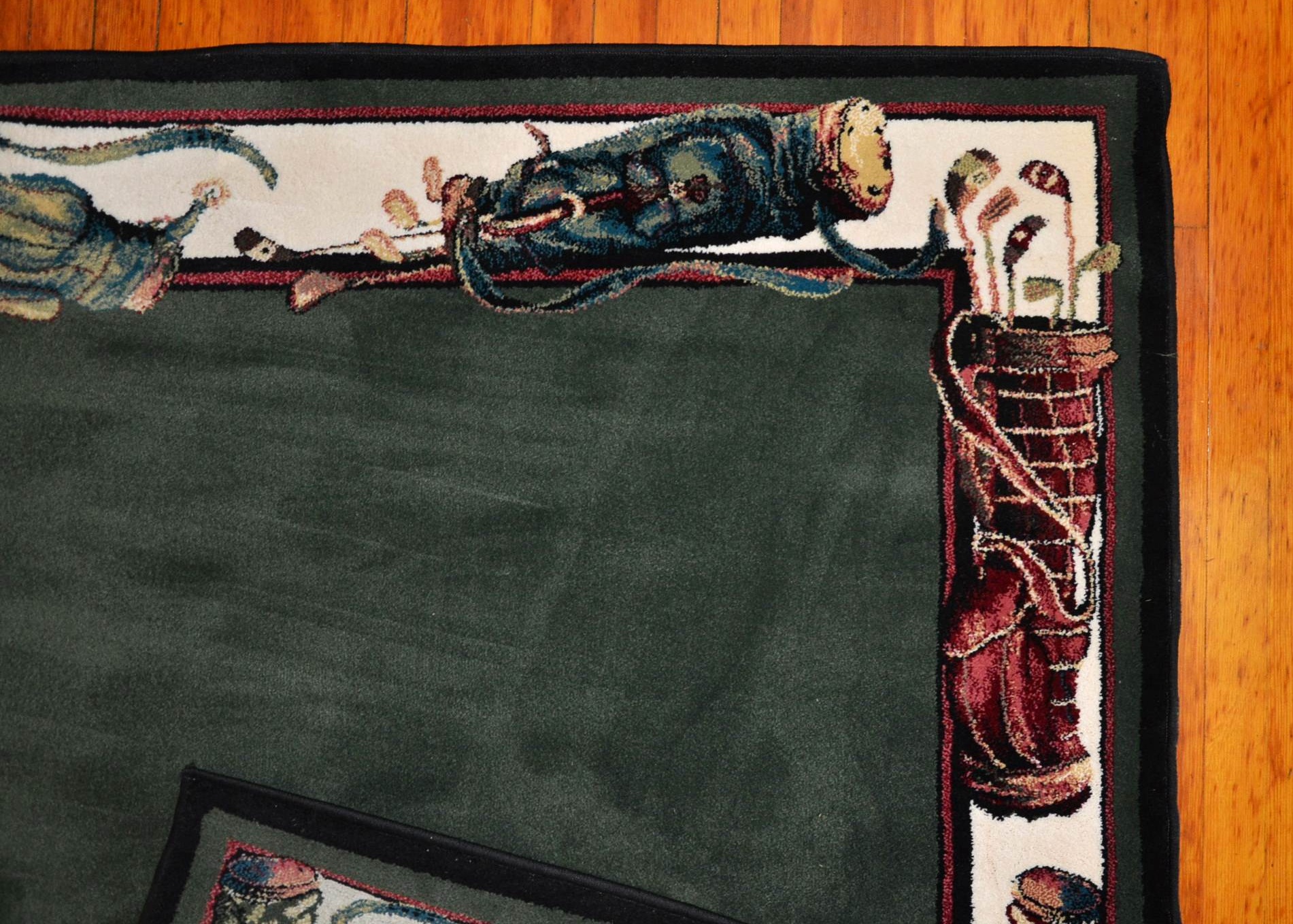 Pair of Shaw Industries golf themed rugs.