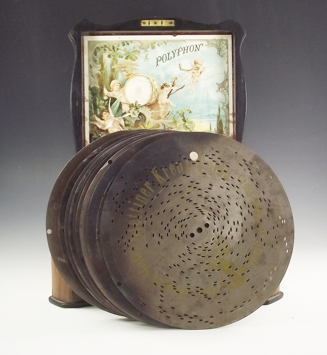 Late 1800s Victorian Polyphon music box.