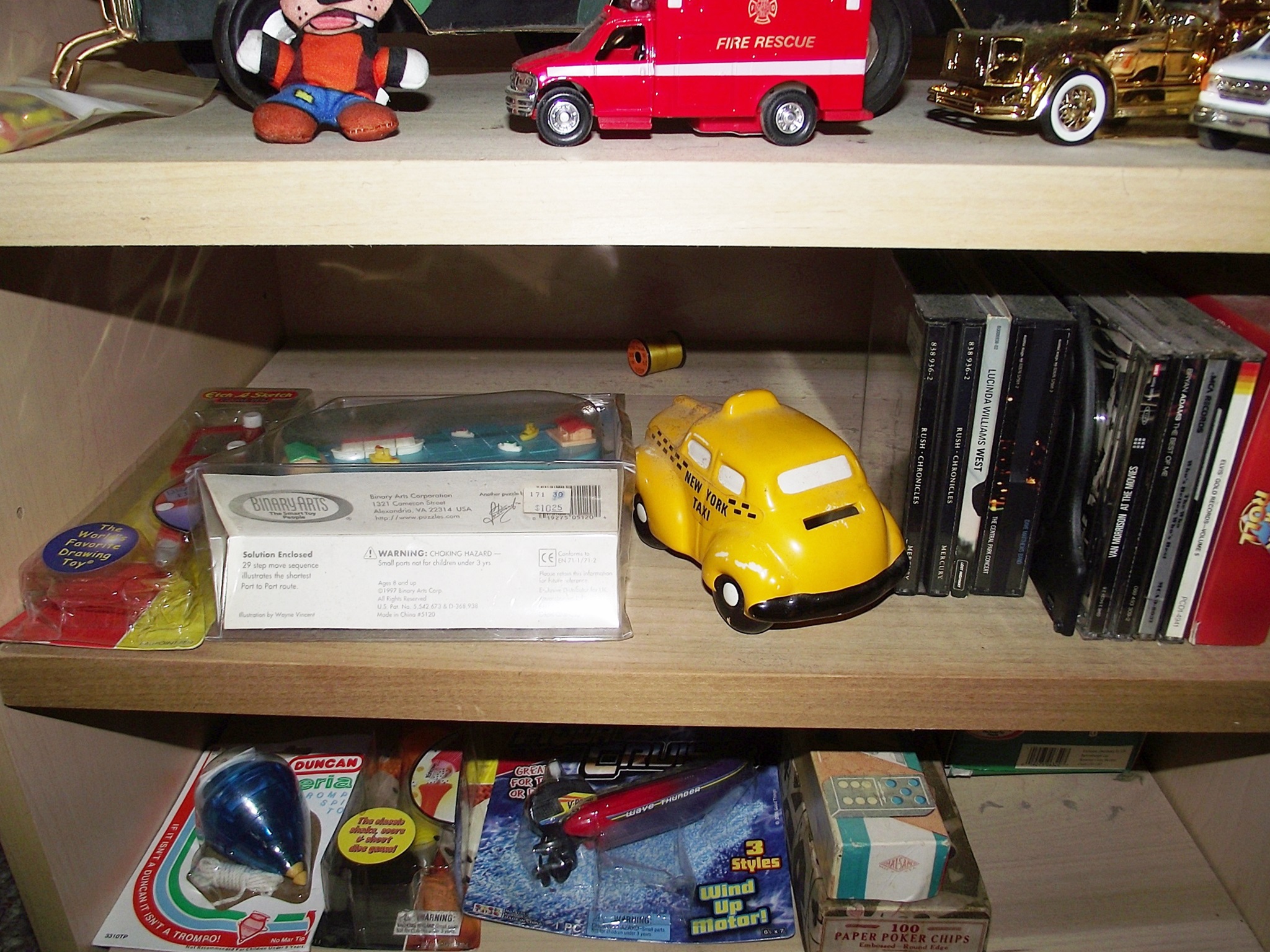 Group of toys and TY shelving unit.