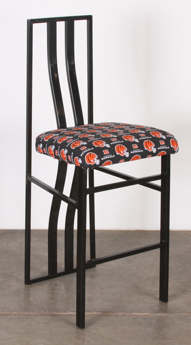 Trio of Bengals Metal Bar Stools