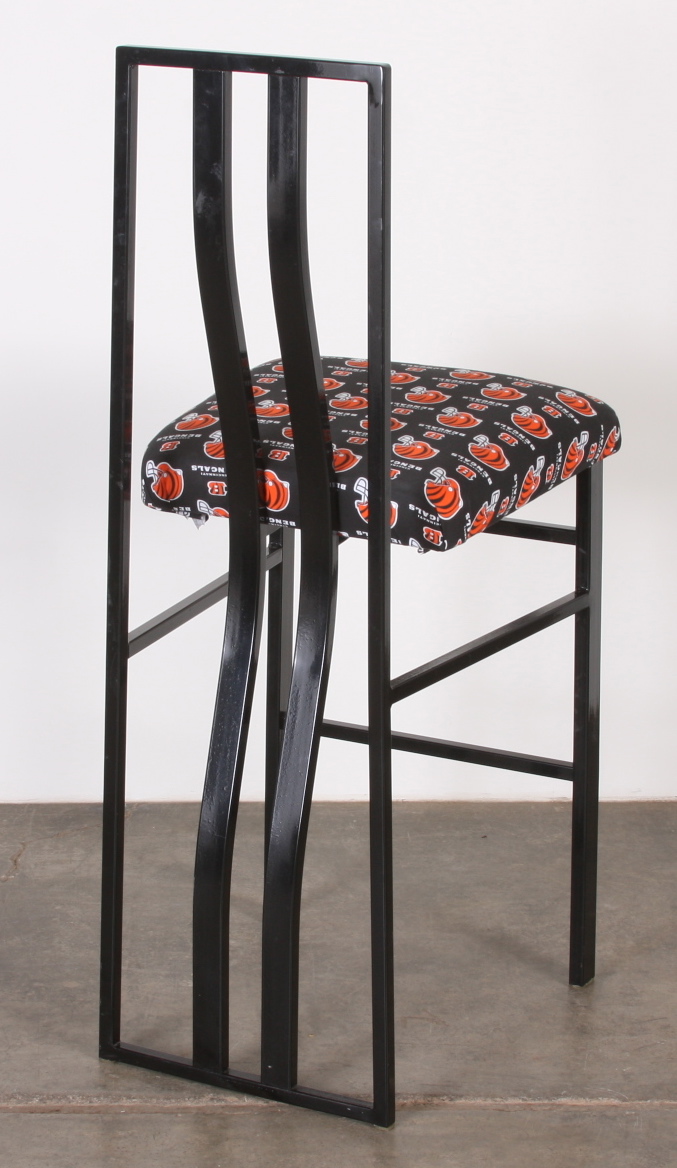 Trio of Bengals Metal Bar Stools