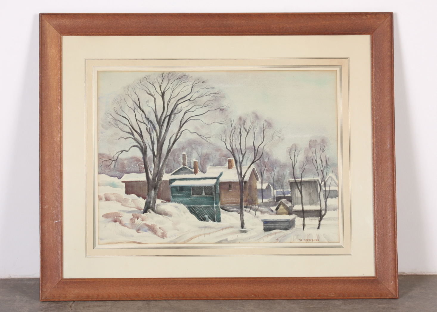 Original Carl Zimmerman Watercolor on Paper