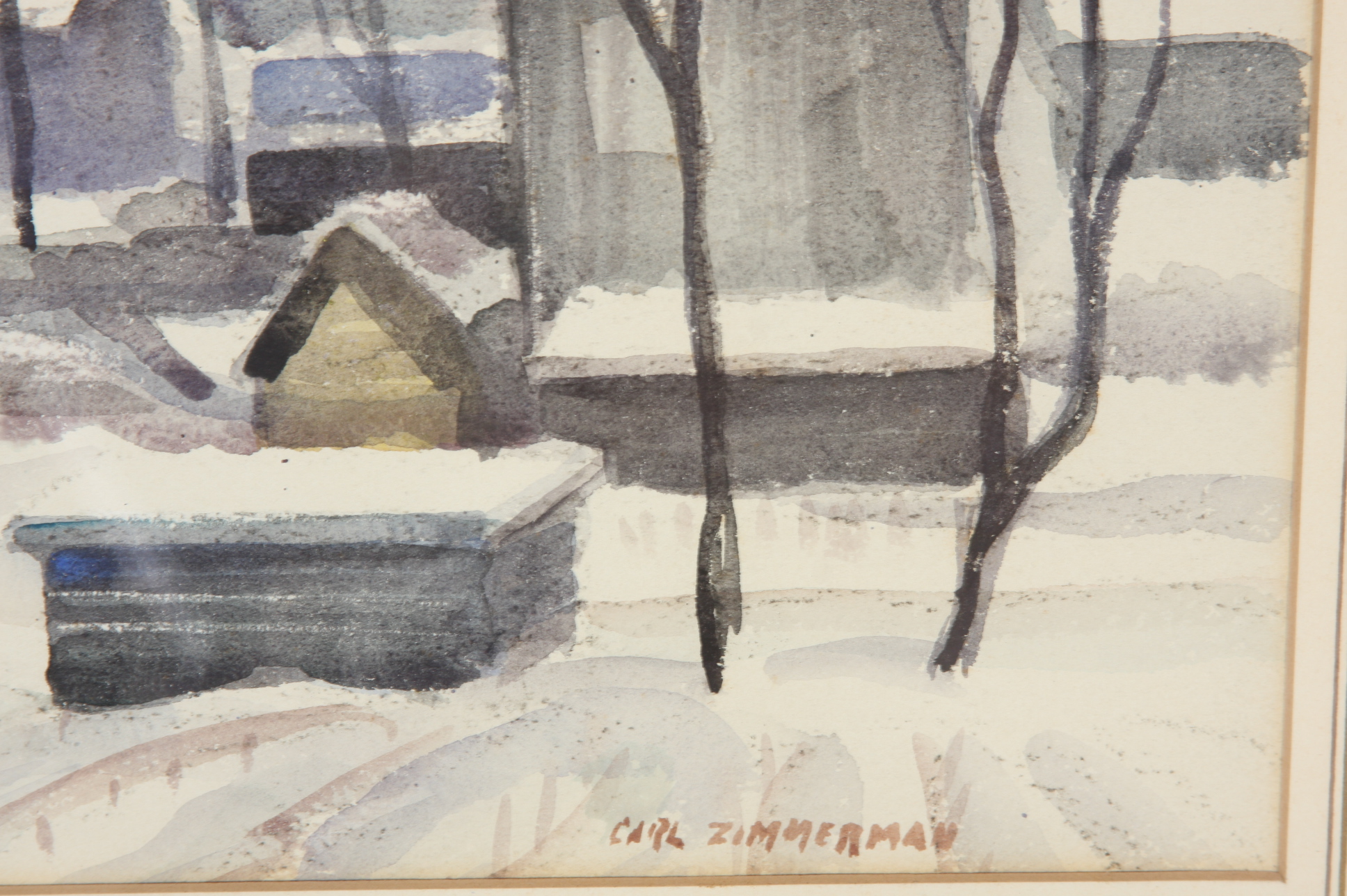 Original Carl Zimmerman Watercolor on Paper