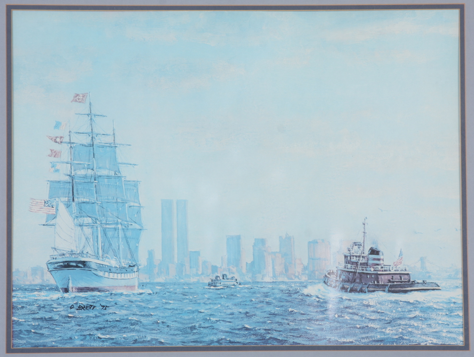 Triplet of Large Framed Pieces