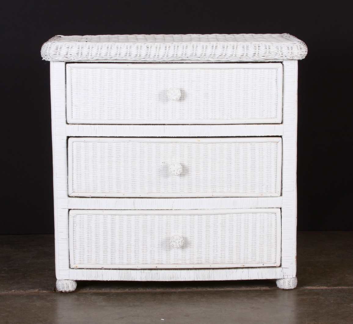 White Wicker Bachelor's Chest