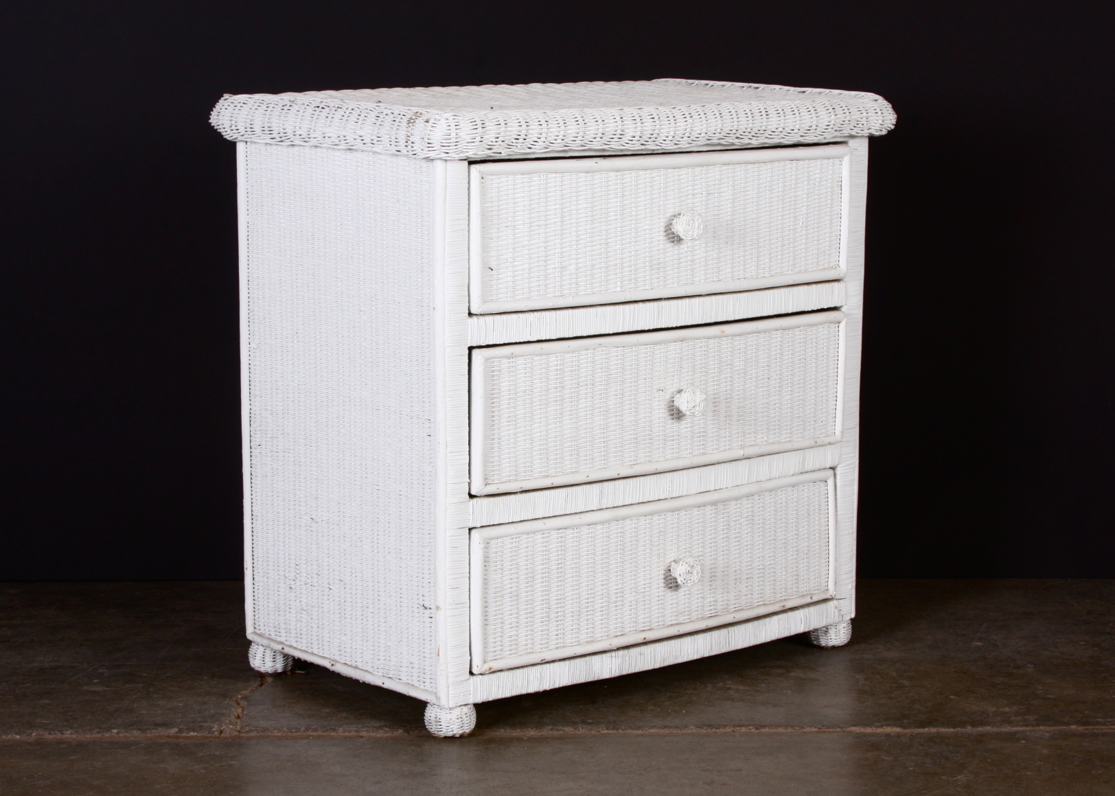 White Wicker Bachelor's Chest