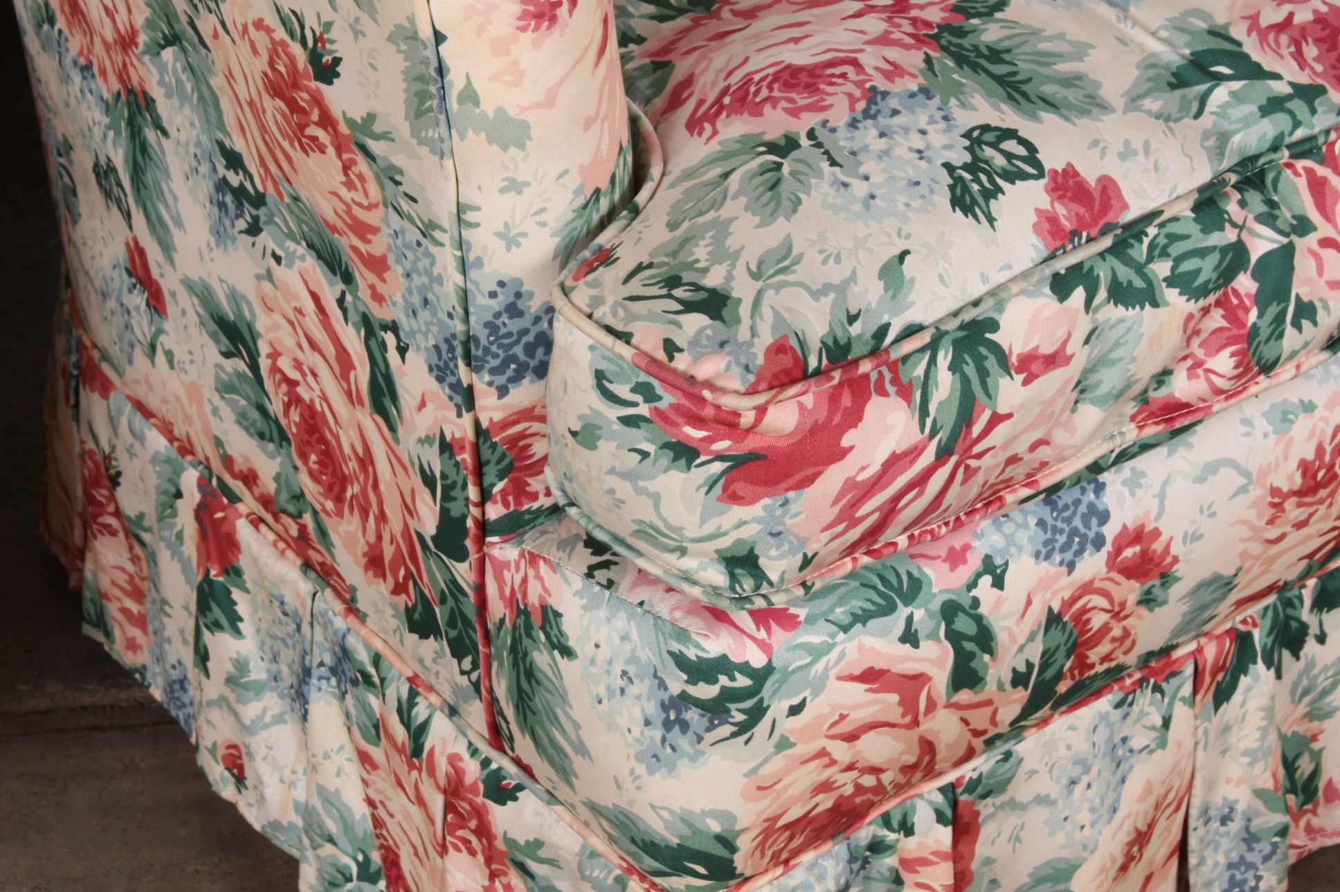 Pair of Matching Floral Upholstered Armchairs