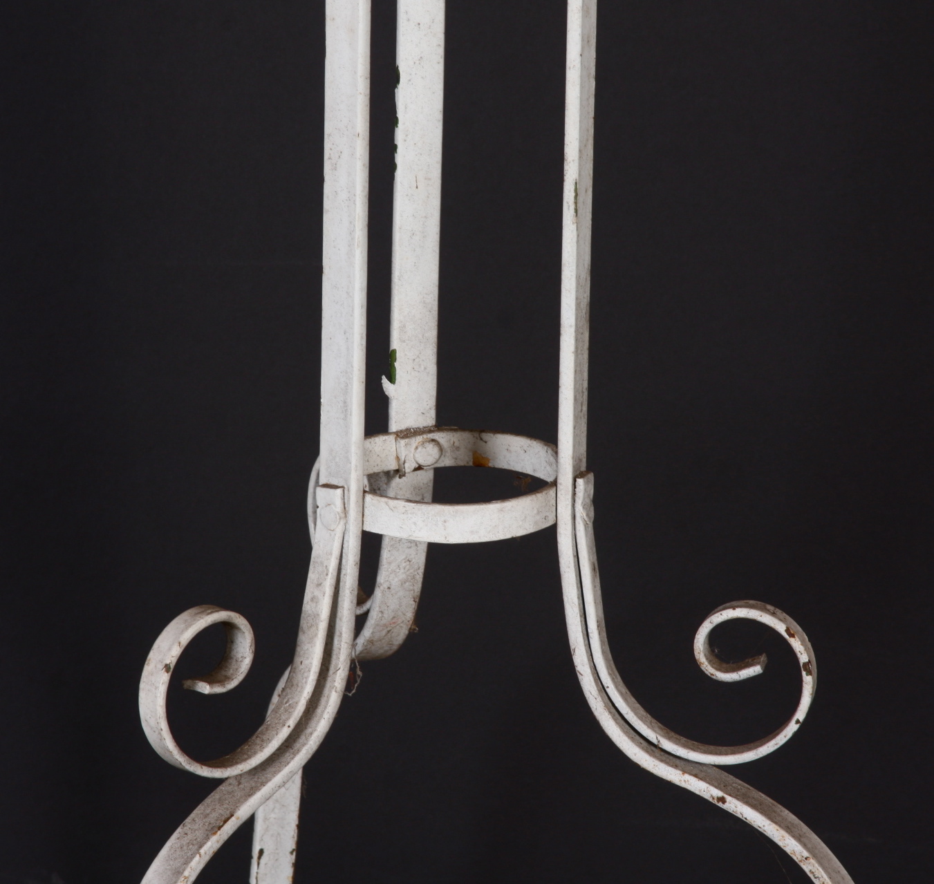 Two White Wrought Iron Outdoor Pieces