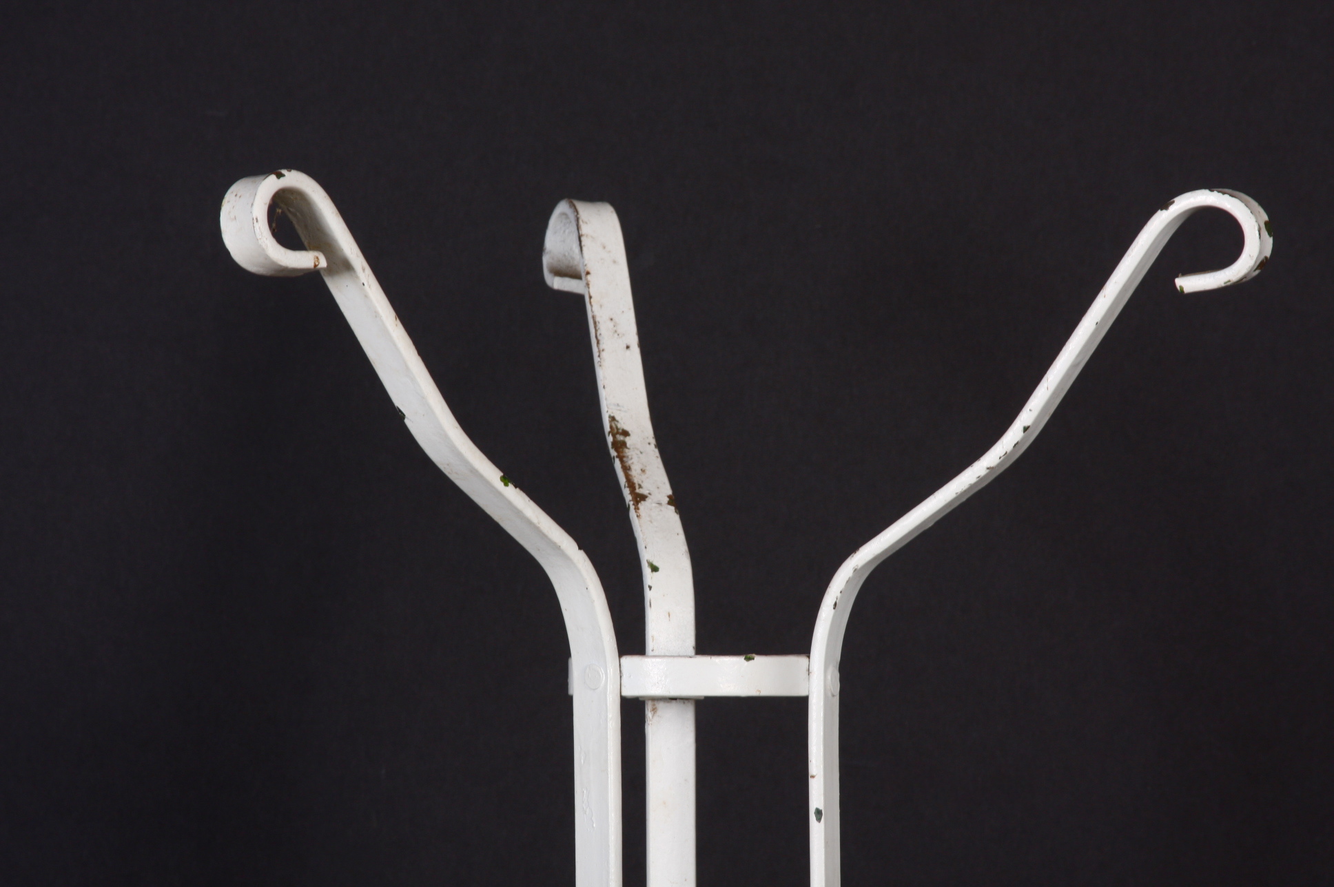 Two White Wrought Iron Outdoor Pieces