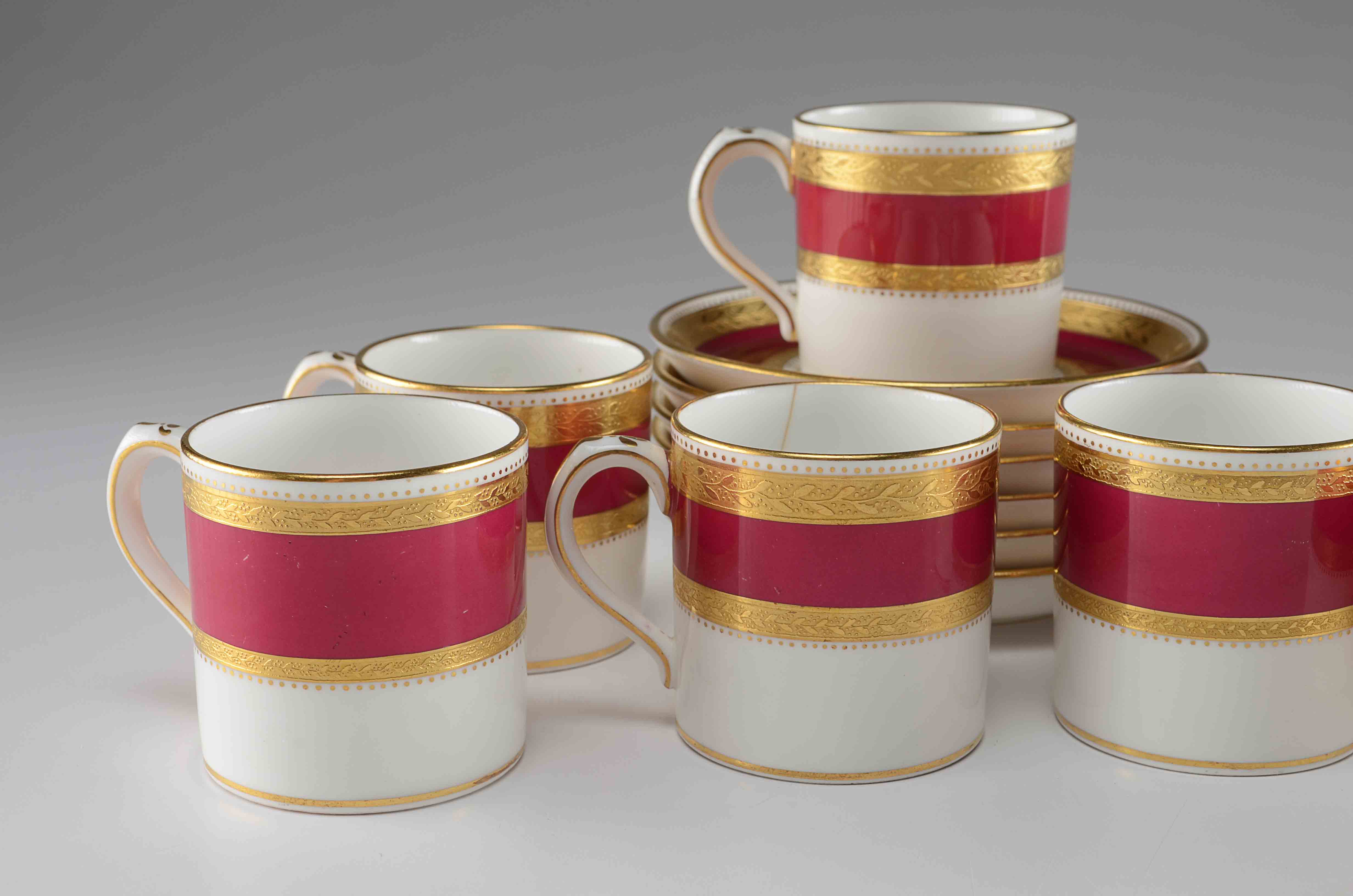Set of Eight Demitasse Cups and Saucers