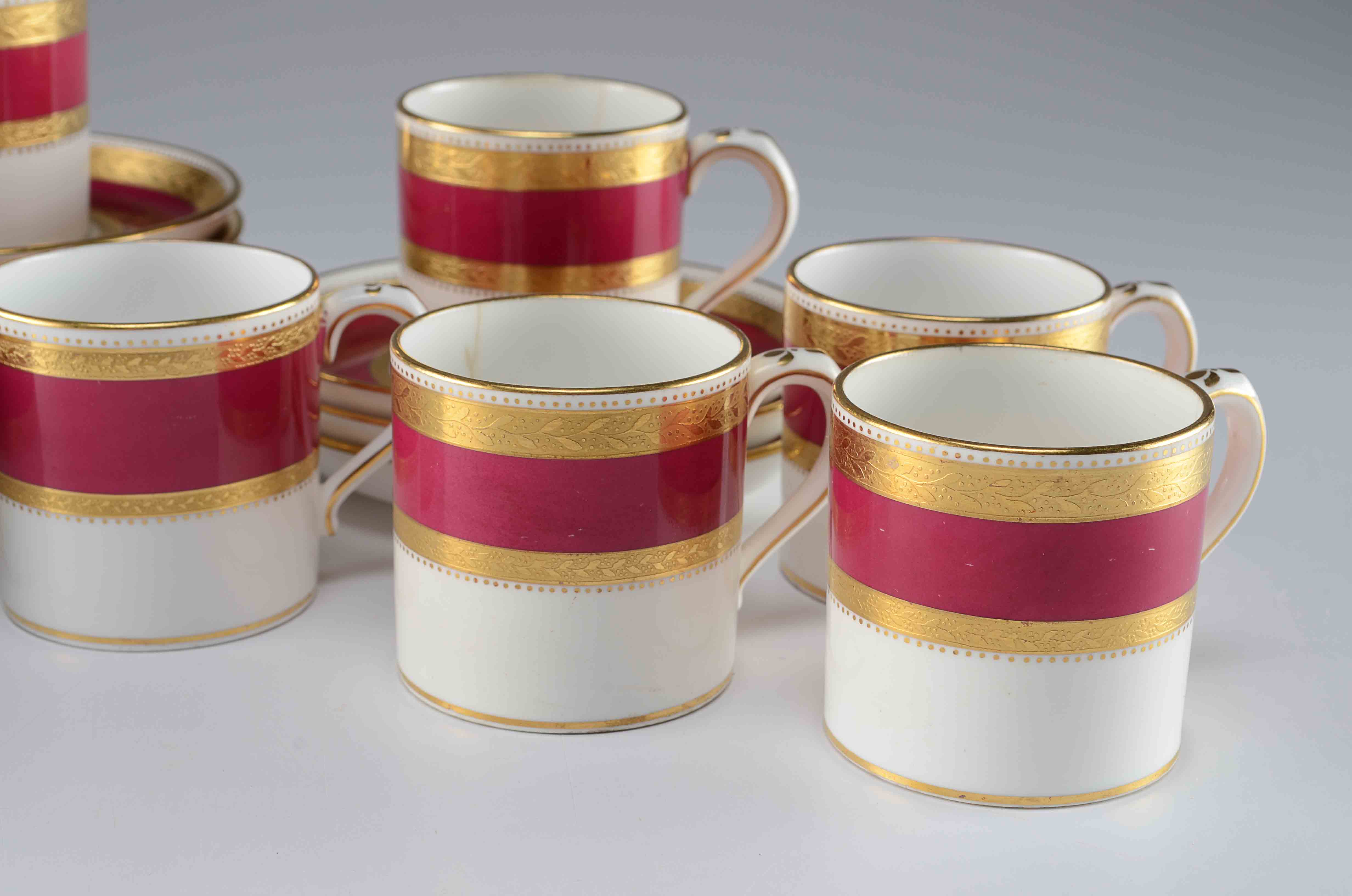 Set of Eight Demitasse Cups and Saucers