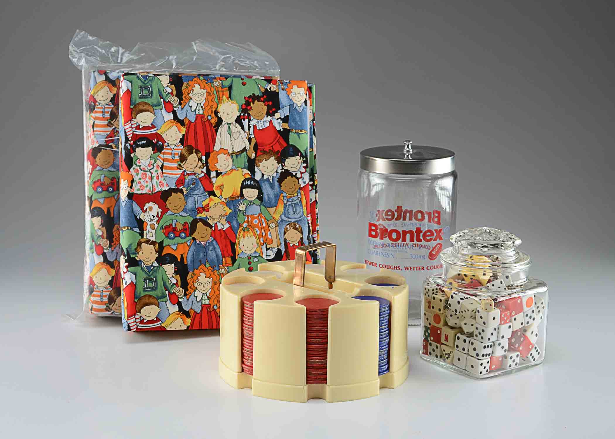 Assorted Dice and Gambling Tokens.