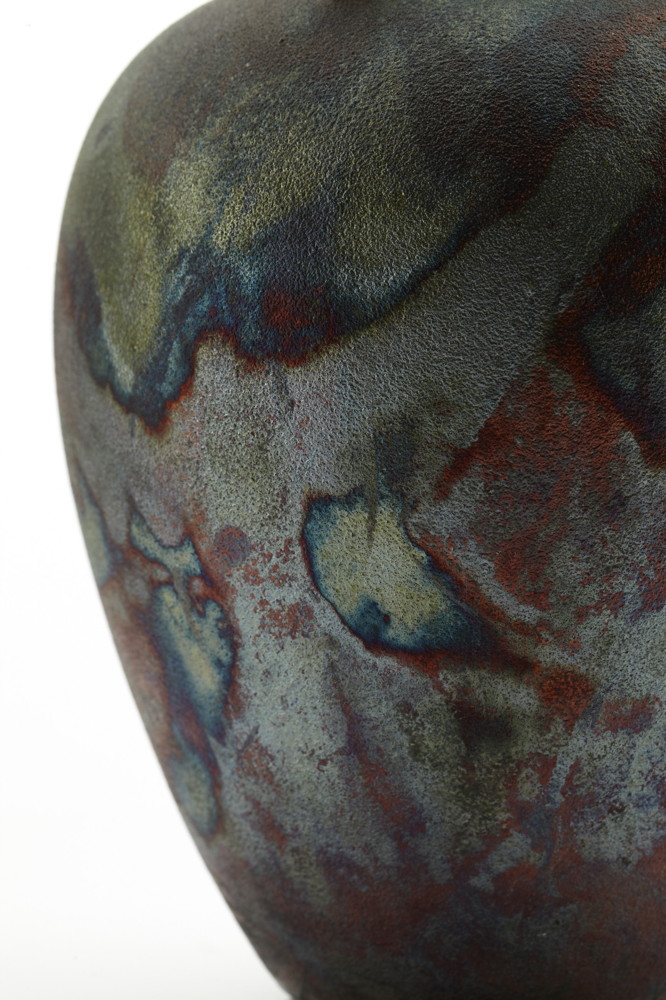 Modern Raku Pottery Vase