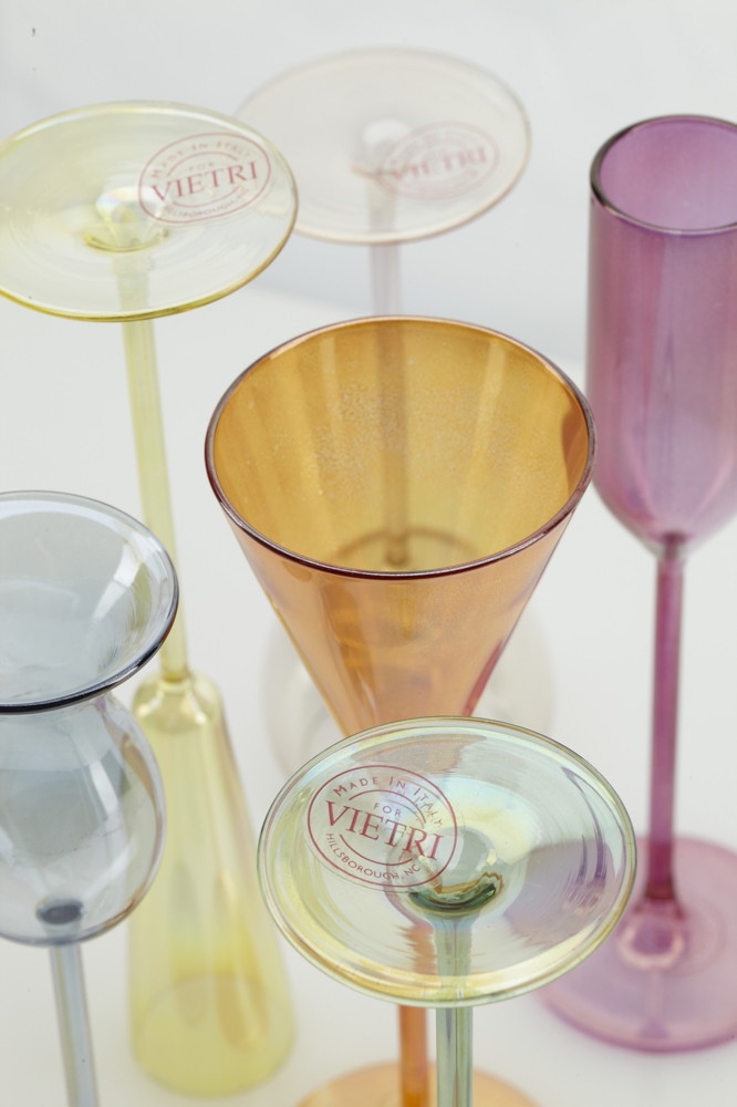 Set of Six Modern Art Glass Cordials, Italian, for Vietri