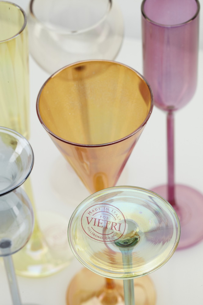 Set of Six Modern Art Glass Cordials, Italian, for Vietri