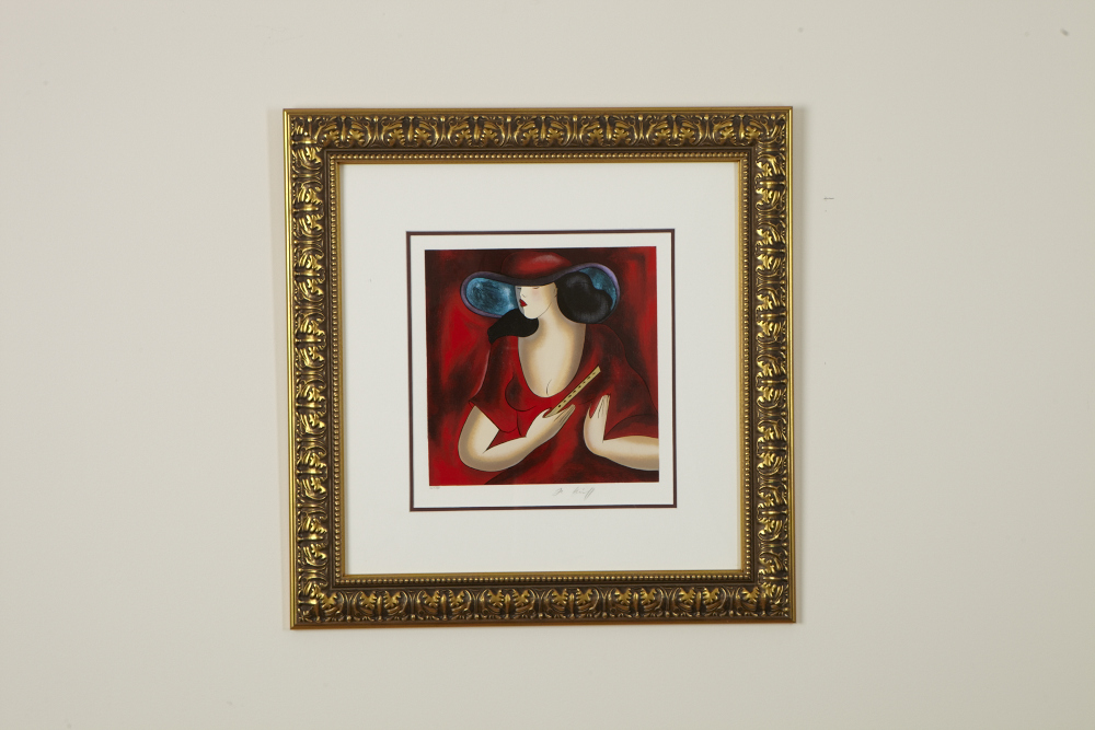 Linda Le Kinff Serigraph "Pelagie Joue de la Flute"