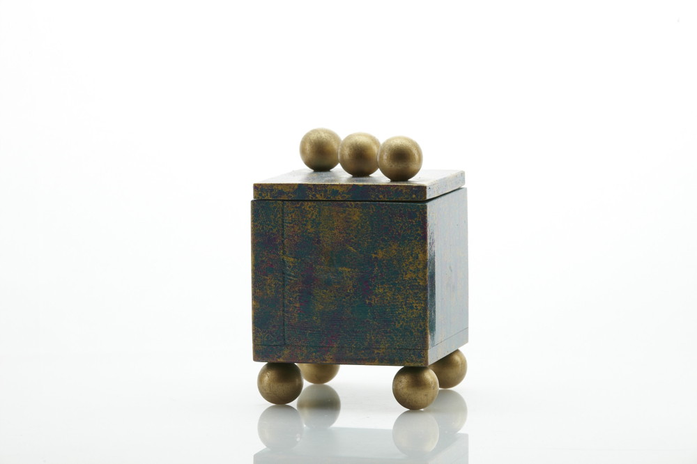 Modern Artisan - Made Wooden Box, Signed "Black Dog."