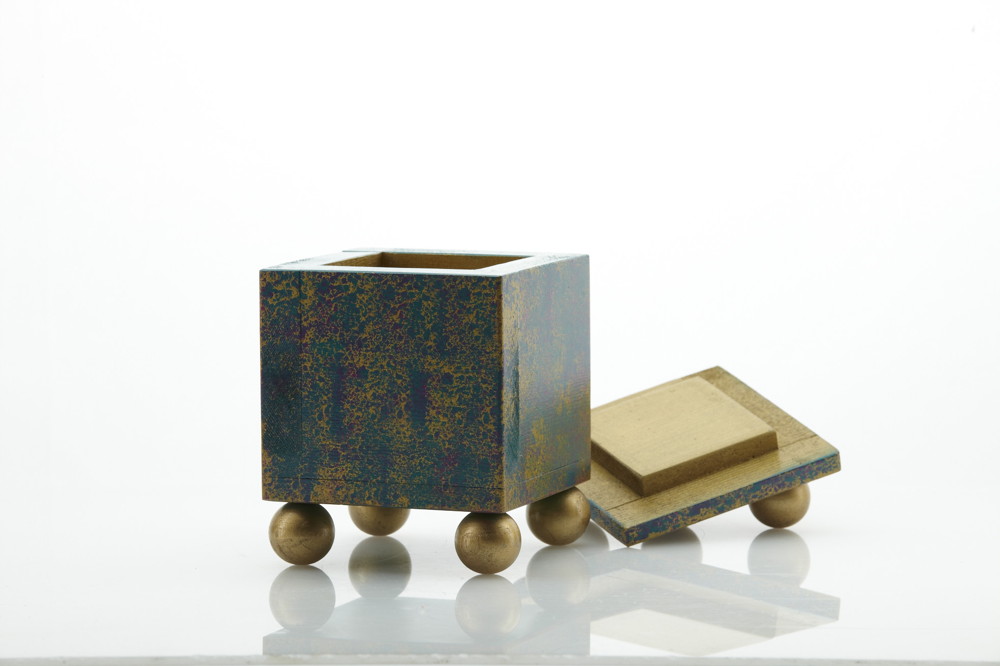 Modern Artisan - Made Wooden Box, Signed "Black Dog."