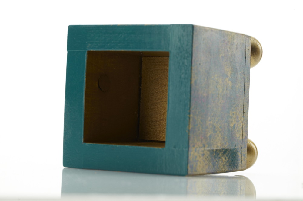 Modern Artisan - Made Wooden Box, Signed "Black Dog."