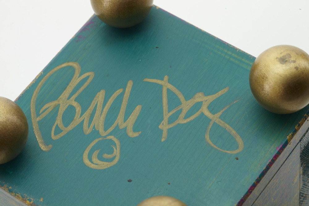 Modern Artisan - Made Wooden Box, Signed "Black Dog."