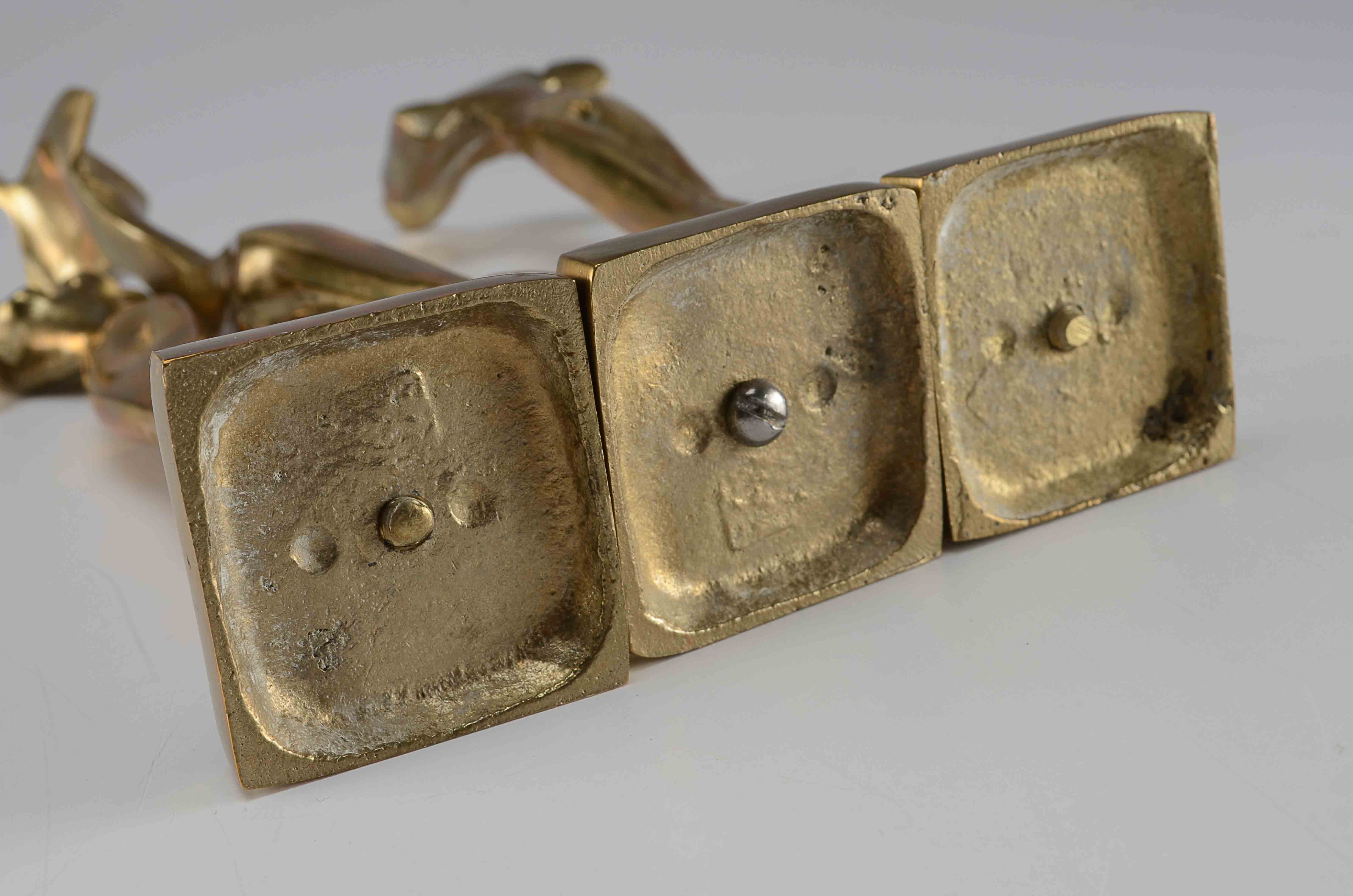 Trio of Modern Abstractionist Brass Sculptures