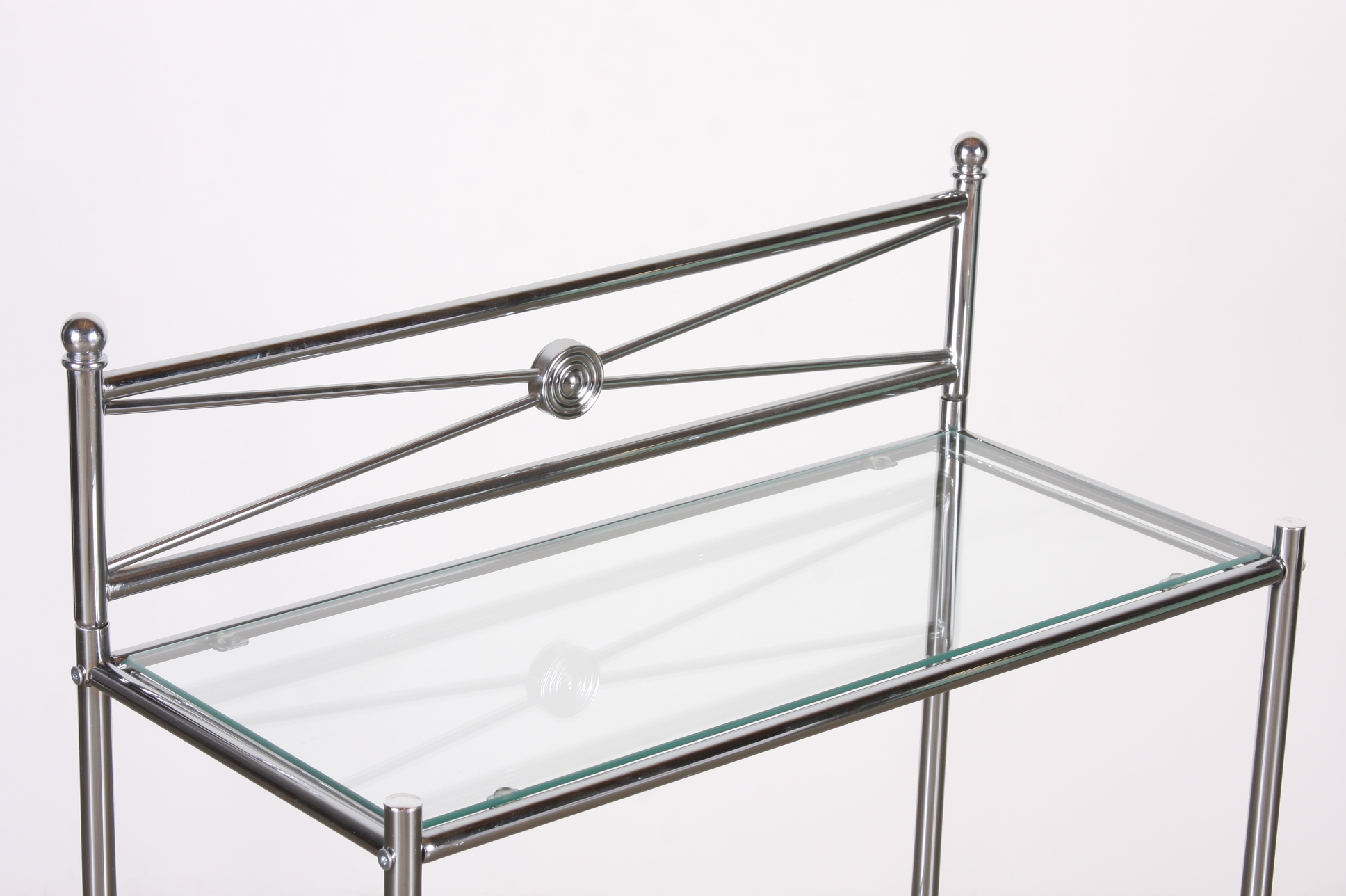 Contemporary Chrome and Glass Console Table