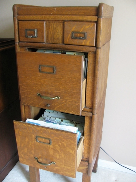 Vintage Oak Filing Cabinet