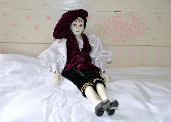 Pair Eric Dufour Hand Painted Bisque Porcelain Dolls