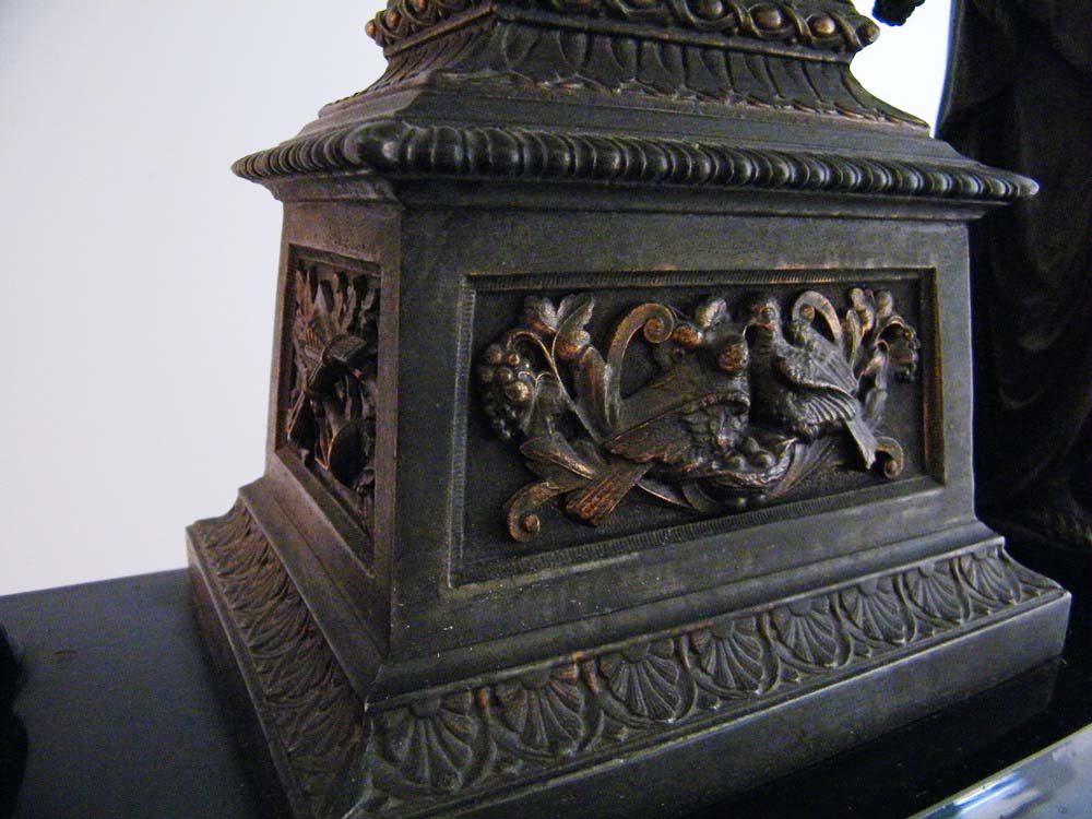 Magnificent Ansonia Classical Muses Bronze Finish Mantle Clock, circa 1882