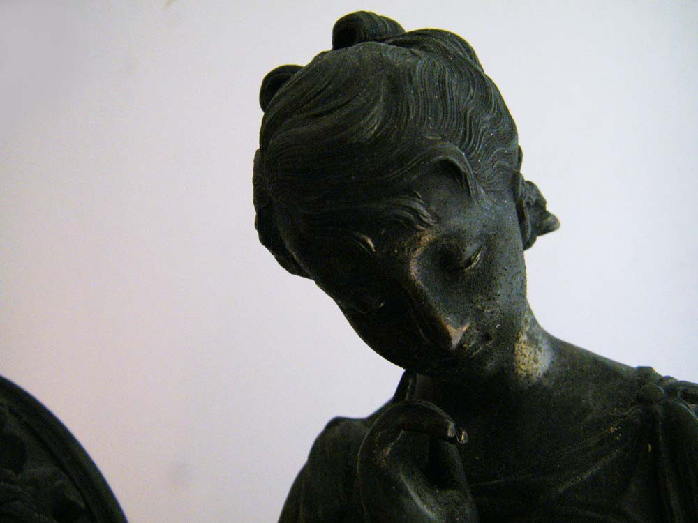 Magnificent Ansonia Classical Muses Bronze Finish Mantle Clock, circa 1882