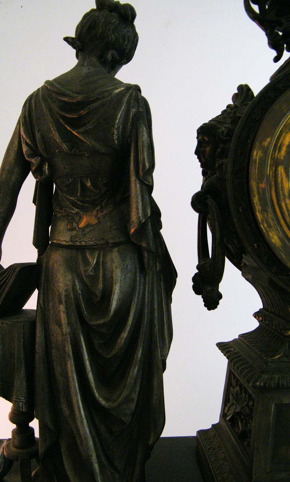 Magnificent Ansonia Classical Muses Bronze Finish Mantle Clock, circa 1882