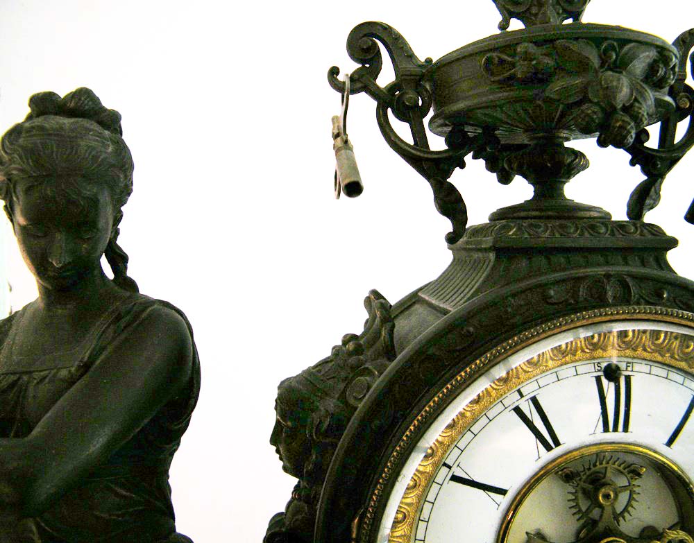 Magnificent Ansonia Classical Muses Bronze Finish Mantle Clock, circa 1882