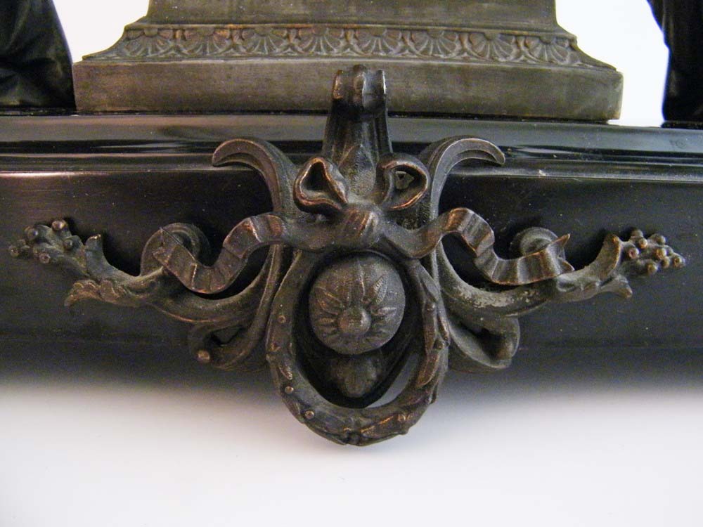 Magnificent Ansonia Classical Muses Bronze Finish Mantle Clock, circa 1882