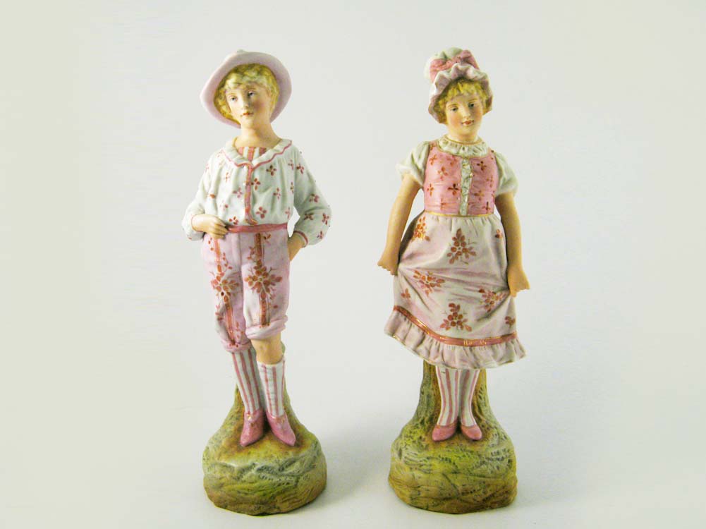 Antique German Bisque Figurine Pair