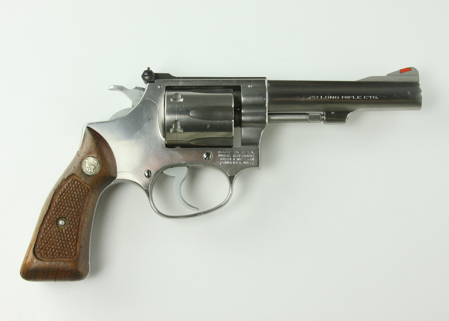 Smith and Wesson Model 63 .22 Caliber stainless steel six shot revolver