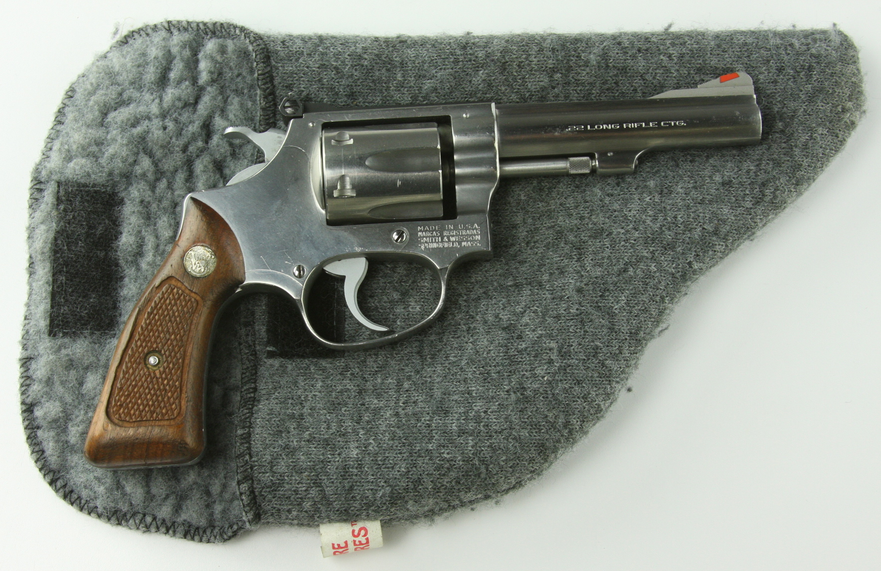 Smith and Wesson Model 63 .22 Caliber stainless steel six shot revolver