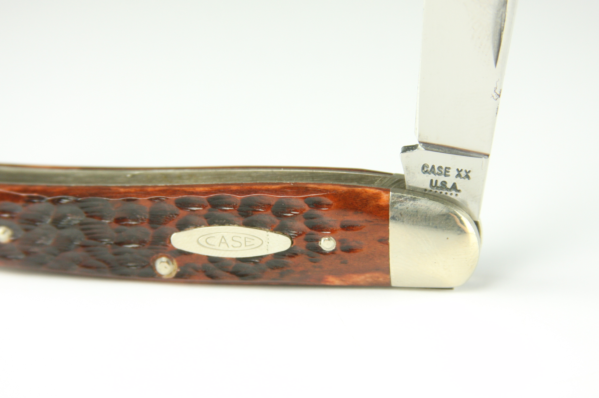 1973 Case XX model 6380 three blade whittler pocket knife with jigged bone handle