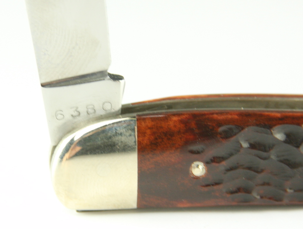 1973 Case XX model 6380 three blade whittler pocket knife with jigged bone handle