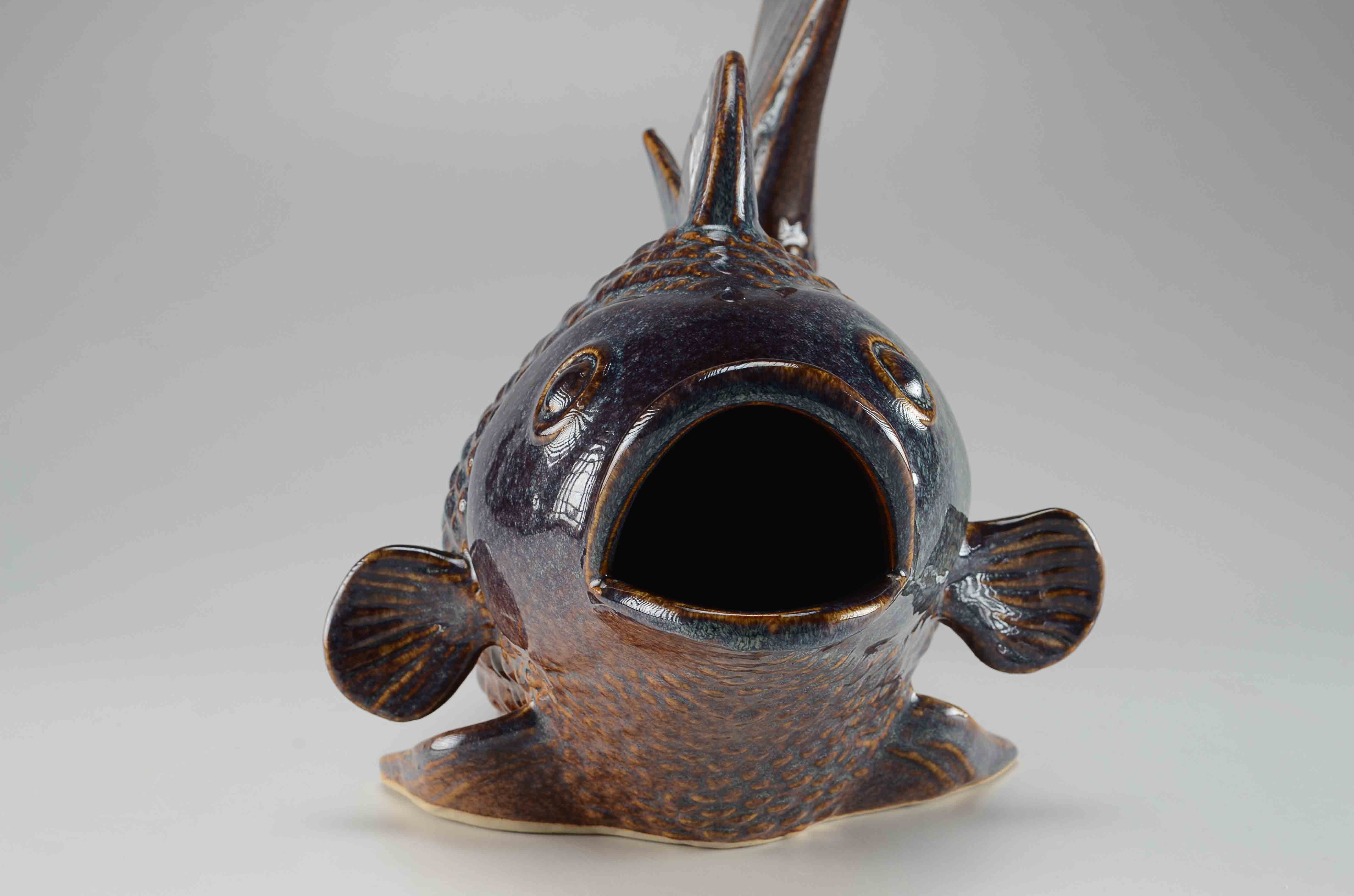 A Decorative Pottery Blue Carp