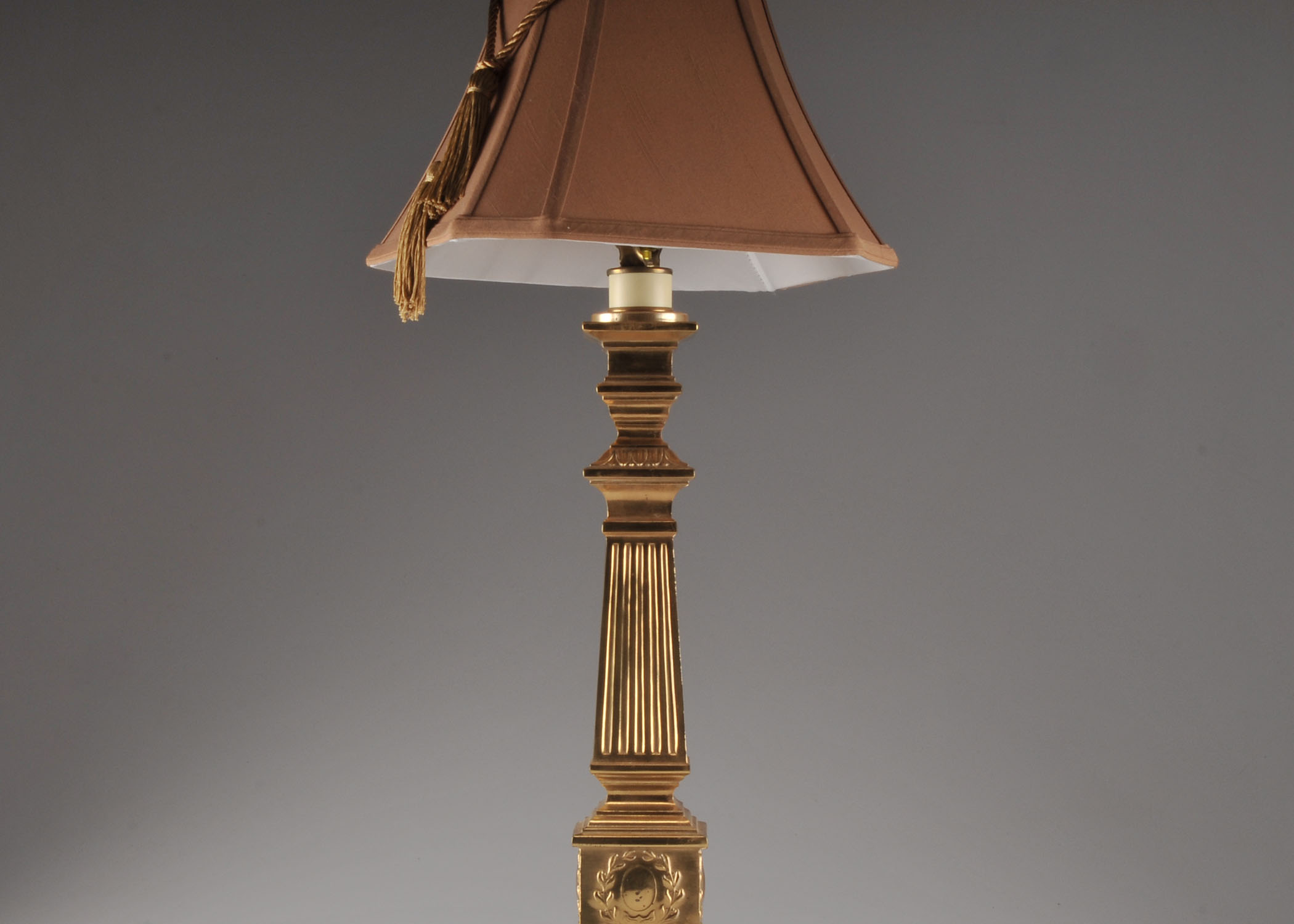 Table Lamp with Cast Metal Grecian Inspired Column