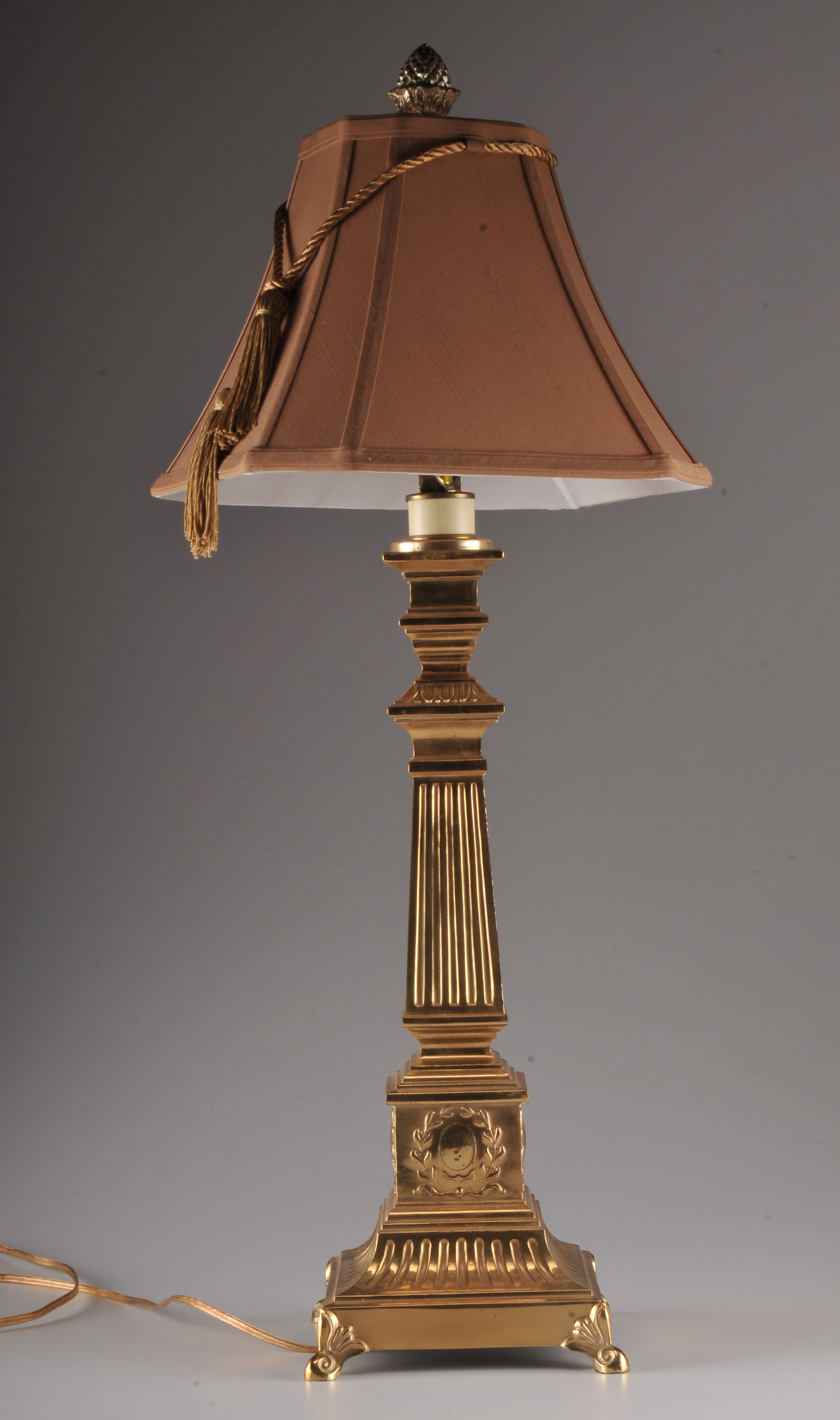 Table Lamp with Cast Metal Grecian Inspired Column