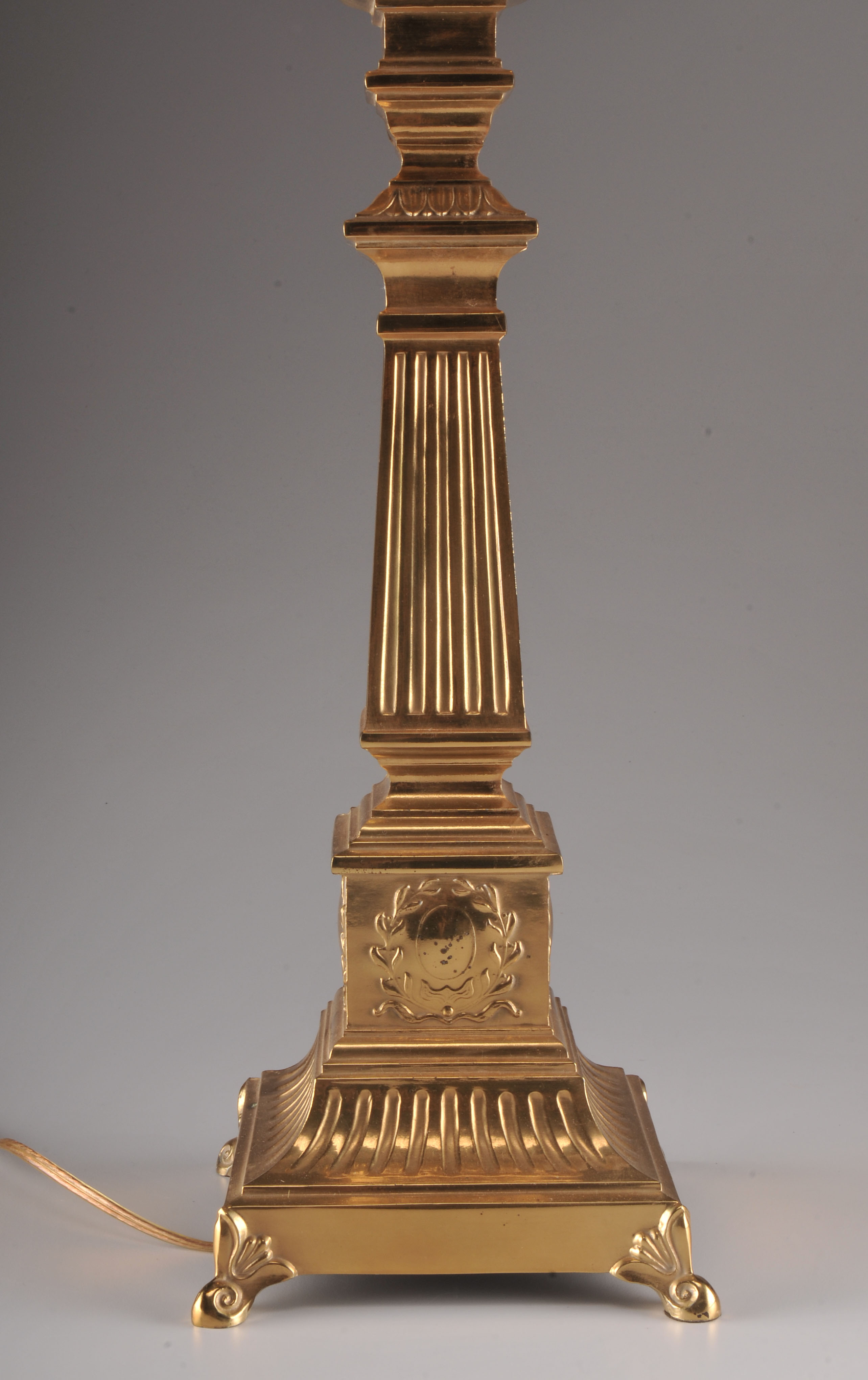 Table Lamp with Cast Metal Grecian Inspired Column