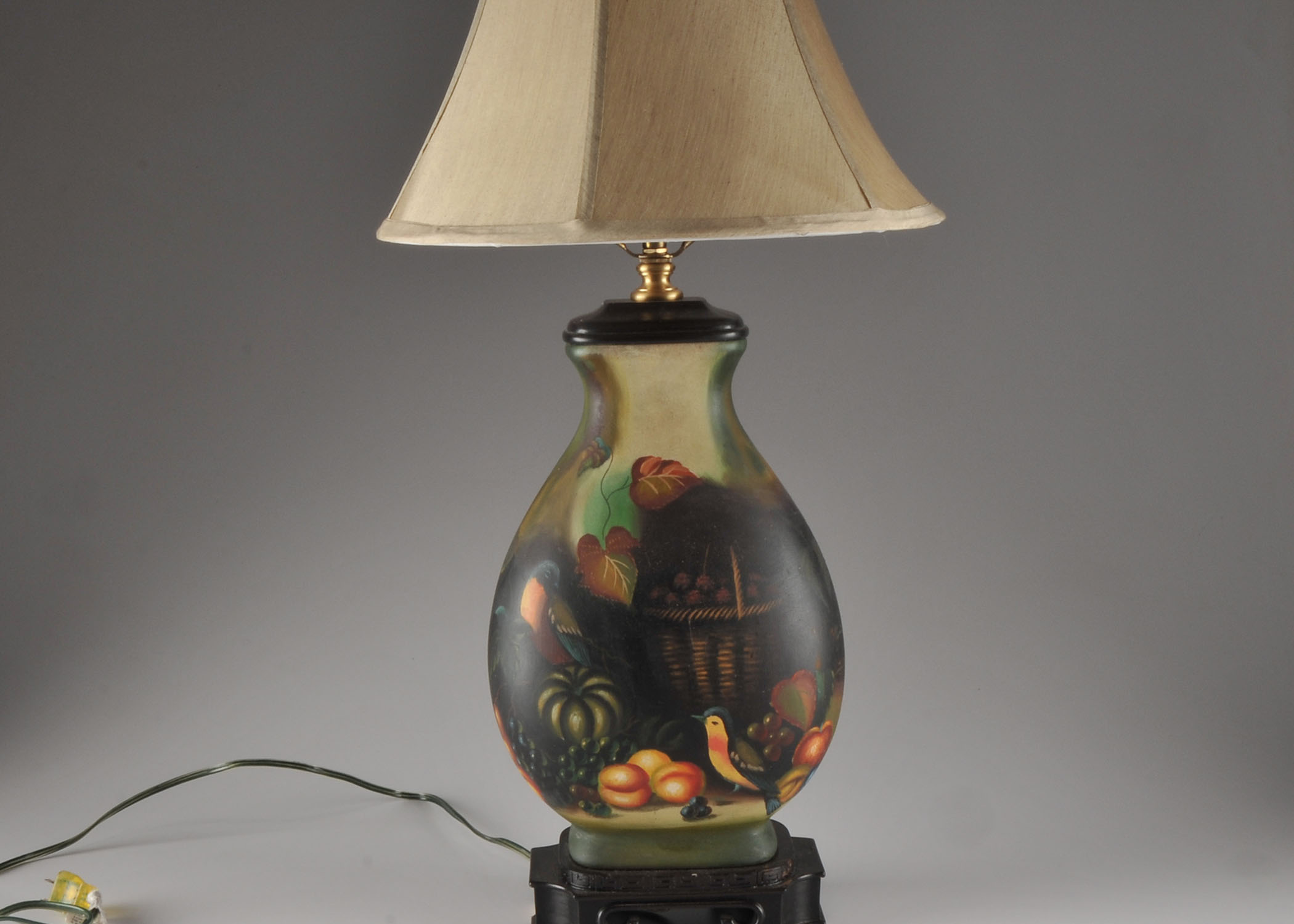 Table Lamp with Painted Ceramic Base