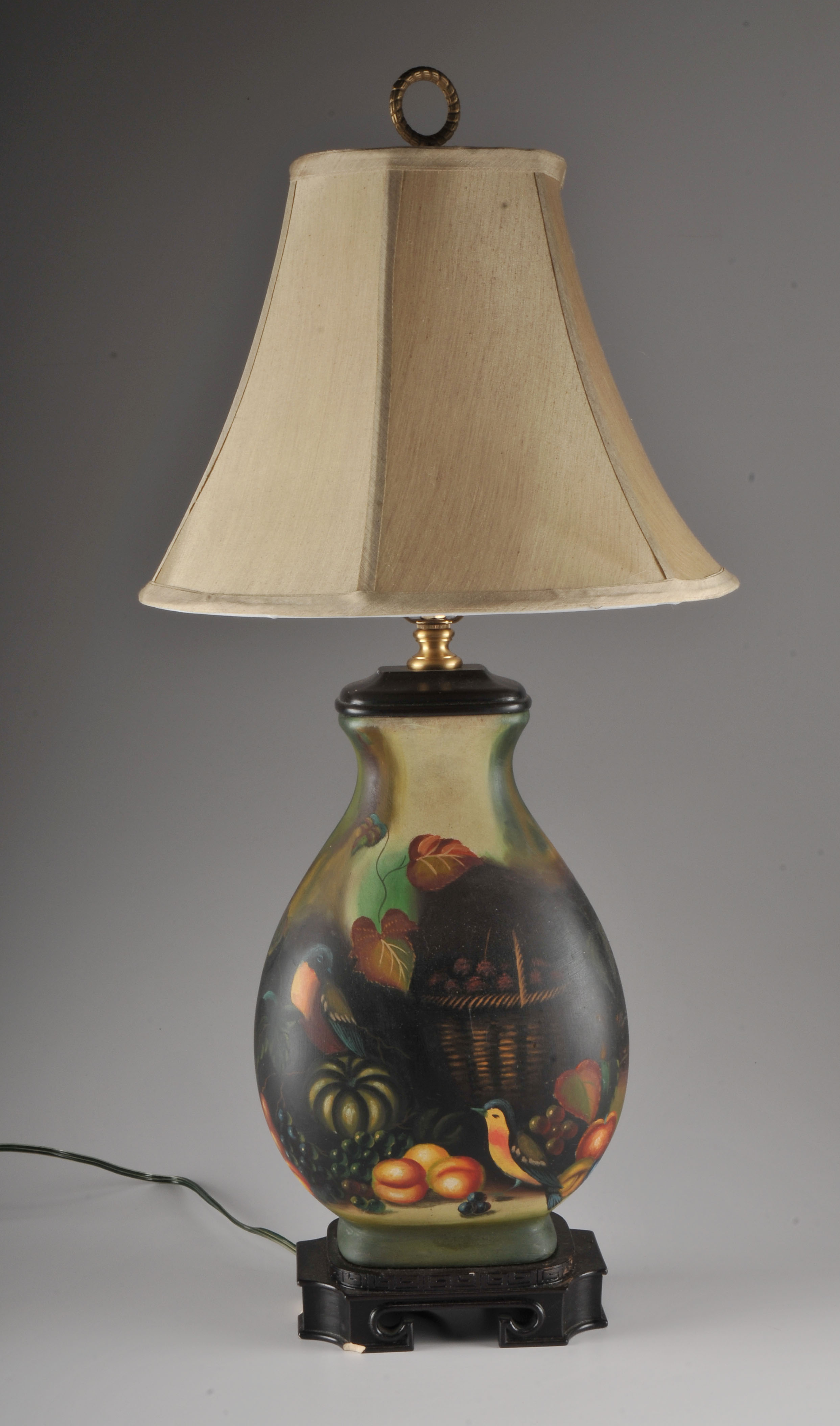Table Lamp with Painted Ceramic Base