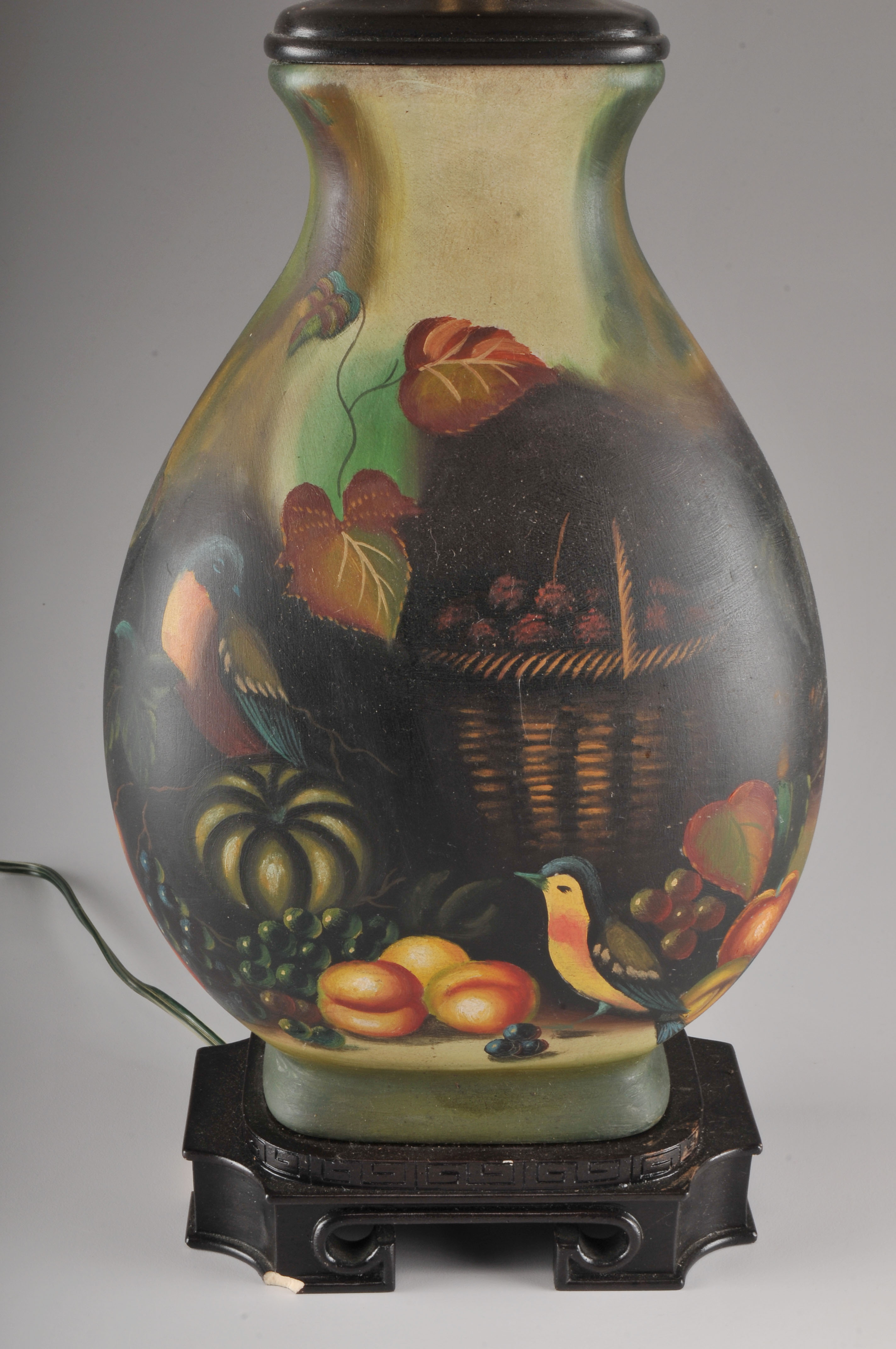 Table Lamp with Painted Ceramic Base