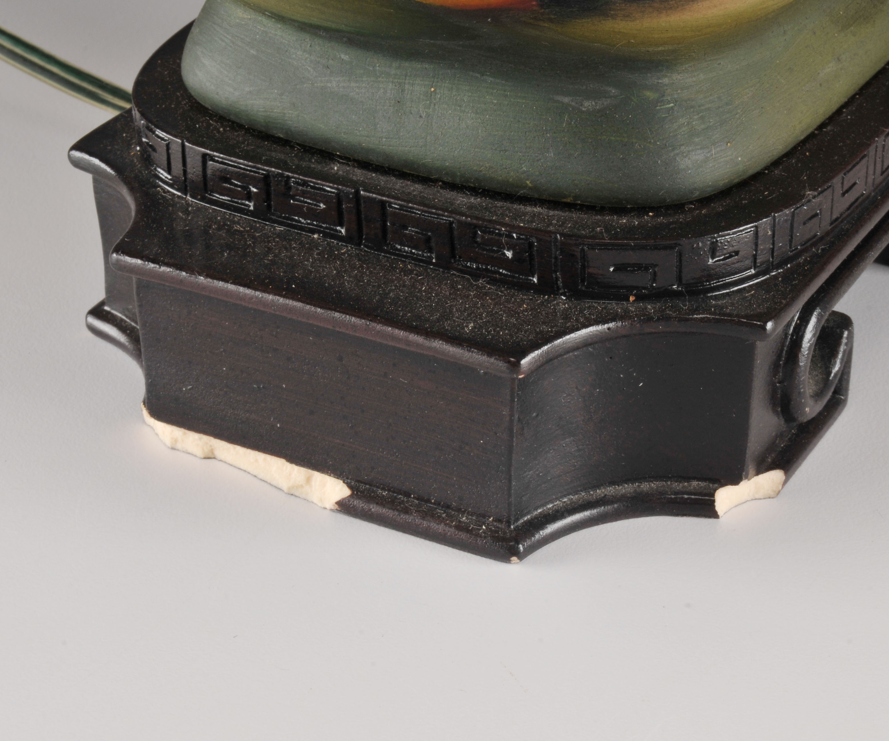 Table Lamp with Painted Ceramic Base