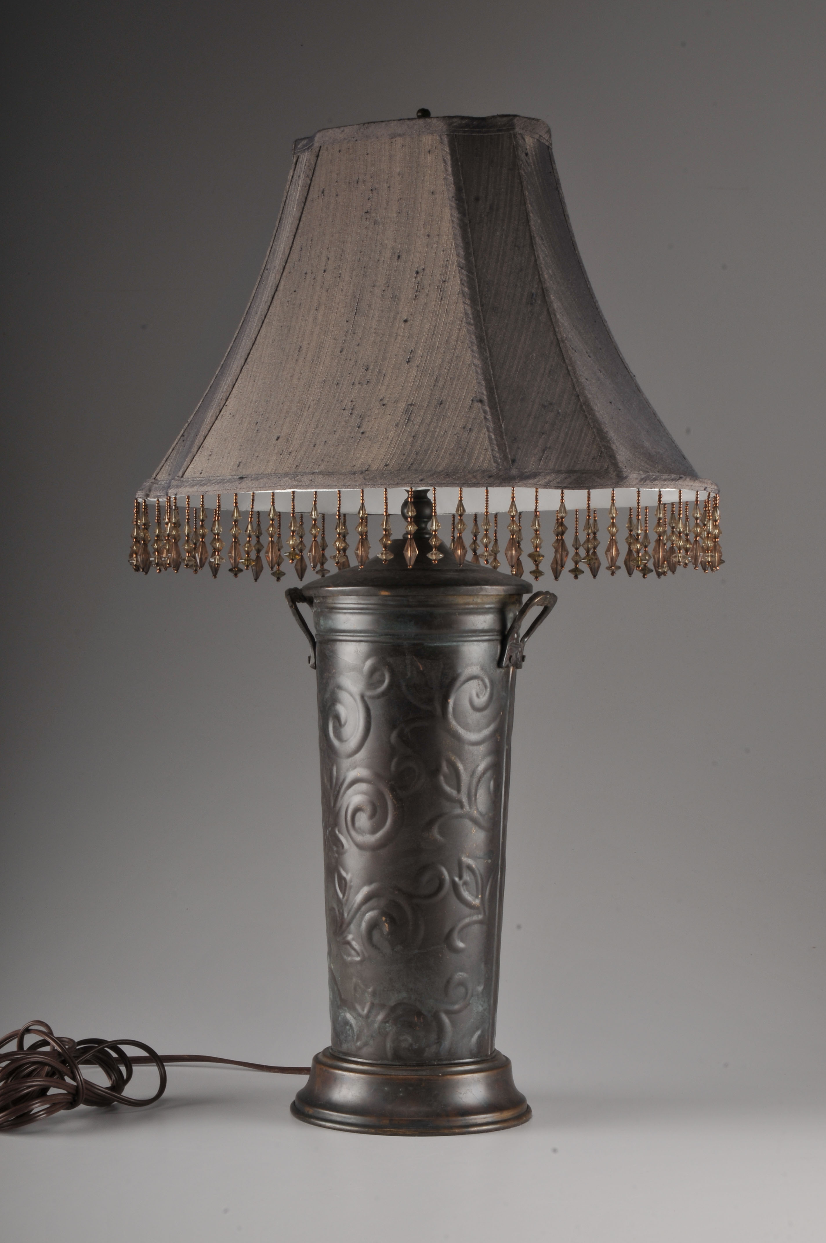 Table Lamp with Metal Bucket Base